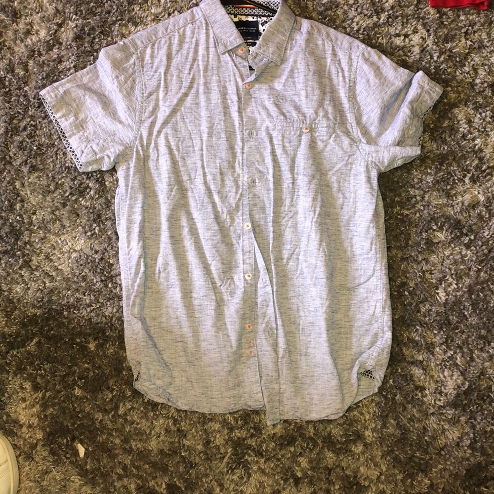 Light blue heather polo dress shirt